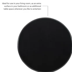 Accent & End Tables-Kirkland's Home Wood Round Base Side Table Black