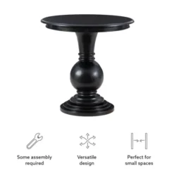 Accent & End Tables-Kirkland's Home Wood Round Base Side Table Black