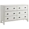 Dressers & Chests-Kirkland's Home Wood Rustic 6-Drawer Chest White