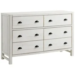 Dressers & Chests-Kirkland's Home Wood Rustic 6-Drawer Chest White