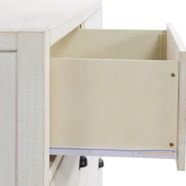 Dressers & Chests-Kirkland's Home Wood Rustic 6-Drawer Chest White