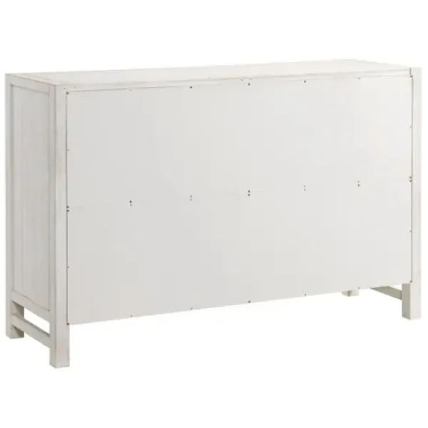 Dressers & Chests-Kirkland's Home Wood Rustic 6-Drawer Chest White