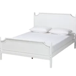 Beds & Headboards-Kirkland's Home Wood Scalloped Queen Bed Frame White