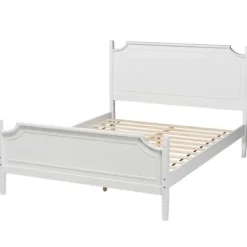 Beds & Headboards-Kirkland's Home Wood Scalloped Queen Bed Frame White