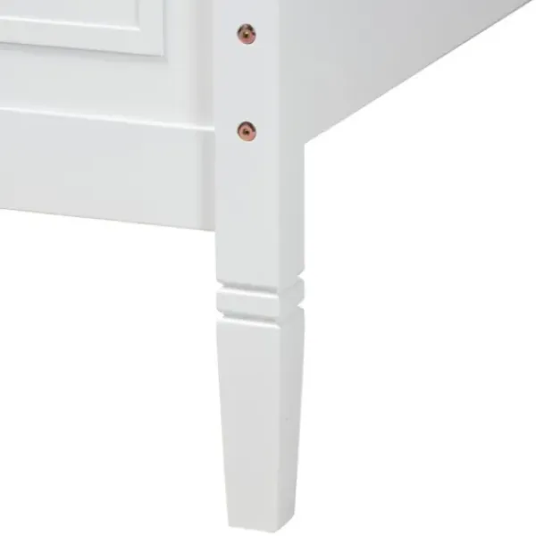 Beds & Headboards-Kirkland's Home Wood Scalloped Queen Bed Frame White