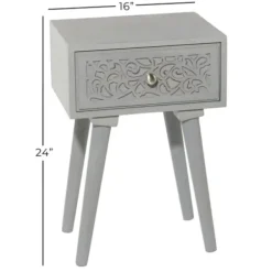 Accent & End Tables-Kirkland's Home Wood Scroll Drawer Accent Table Gray