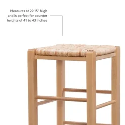 Bar Stools & Counter Height Stools-Kirkland's Home Wood Seagrass Backless 2-Pc. Bar Stool Set Tan