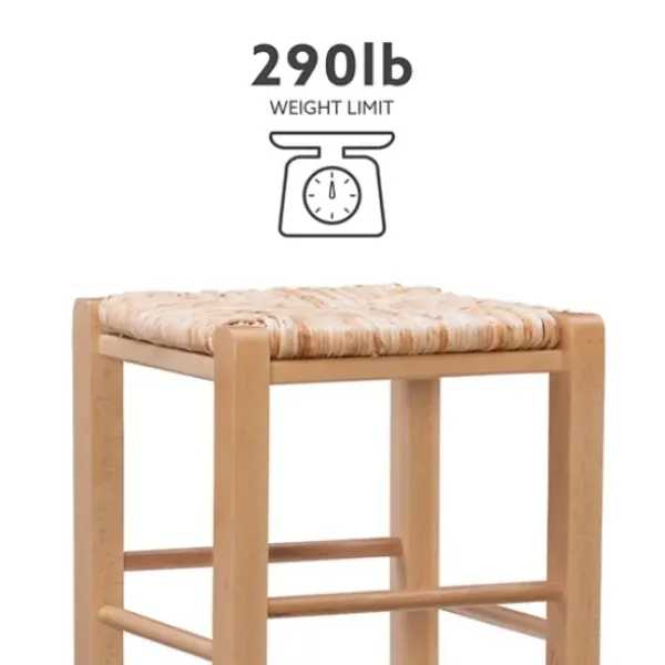 Bar Stools & Counter Height Stools-Kirkland's Home Wood Seagrass Backless 2-Pc. Bar Stool Set Tan