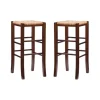 Bar Stools & Counter Height Stools-Kirkland's Home Wood Seagrass Backless 2-Pc. Bar Stool Set Brown