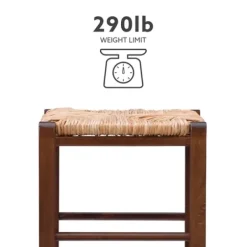 Bar Stools & Counter Height Stools-Kirkland's Home Wood Seagrass Backless 2-Pc. Bar Stool Set Brown