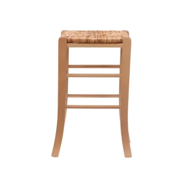 Bar Stools & Counter Height Stools-Kirkland's Home Wood Seagrass Backless 2-Pc. Counter Stool Set Tan