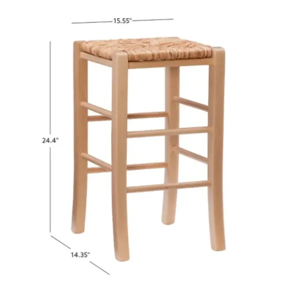 Bar Stools & Counter Height Stools-Kirkland's Home Wood Seagrass Backless 2-Pc. Counter Stool Set Tan