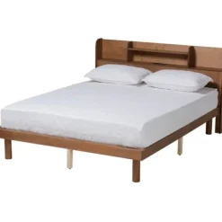 Beds & Headboards-Kirkland's Home Wood Shelves Full Platform Bed Brown