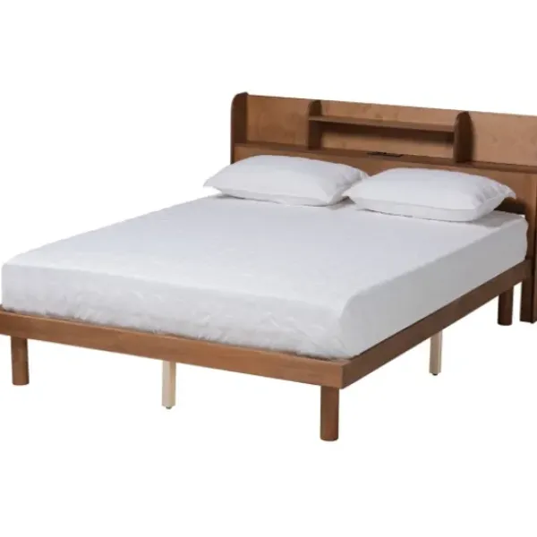 Beds & Headboards-Kirkland's Home Wood Shelves Full Platform Bed Brown