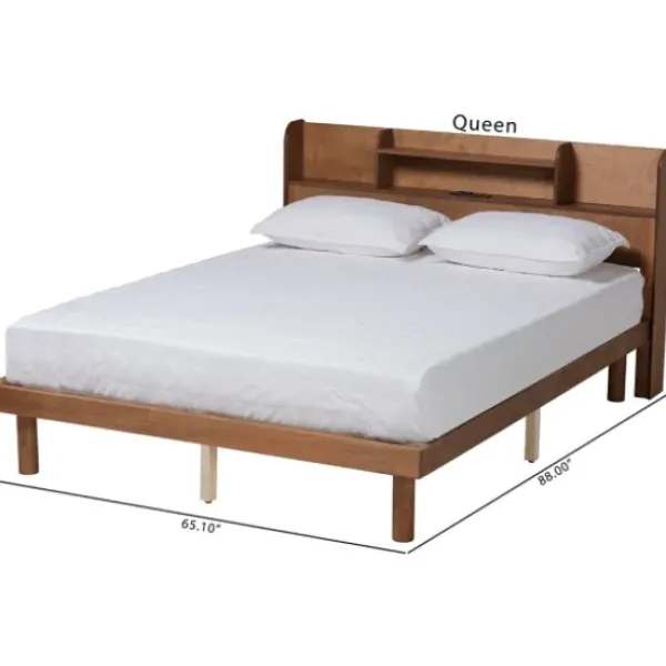 Beds & Headboards-Kirkland's Home Wood Shelves Full Platform Bed Brown