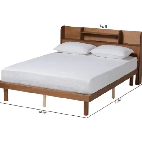 Beds & Headboards-Kirkland's Home Wood Shelves Full Platform Bed Brown