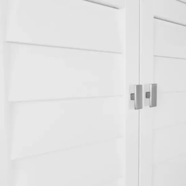 Bathroom Furniture-Kirkland's Home Wood Shutter 2-Door Cabinet White