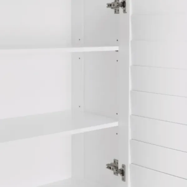 Bathroom Furniture-Kirkland's Home Wood Shutter 2-Door Cabinet White