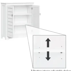 Bathroom Furniture-Kirkland's Home Wood Shutter 2-Door Cabinet White
