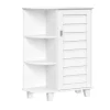 Bathroom Furniture-Kirkland's Home Wood Shutter Door Open Shelf Cabinet White