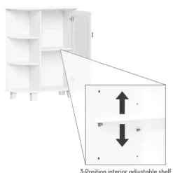 Bathroom Furniture-Kirkland's Home Wood Shutter Door Open Shelf Cabinet White