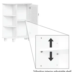 Bathroom Furniture-Kirkland's Home Wood Shutter Door Open Shelf Cabinet White