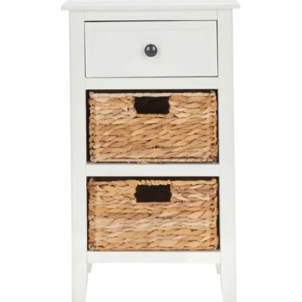 Accent & End Tables-Kirkland's Home Wood Side Table With Baskets White