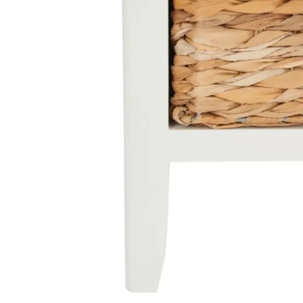 Accent & End Tables-Kirkland's Home Wood Side Table With Baskets White