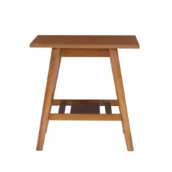 Accent & End Tables-Kirkland's Home Wood Slatted Bottom Shelf Side Table Brown
