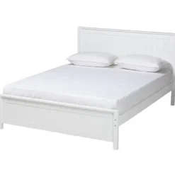 Beds & Headboards-Kirkland's Home Wood Slatted Full Bed Frame White