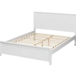 Beds & Headboards-Kirkland's Home Wood Slatted Full Bed Frame White