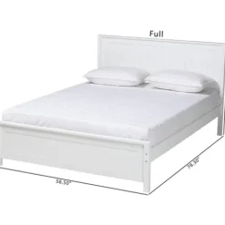 Beds & Headboards-Kirkland's Home Wood Slatted Full Bed Frame White