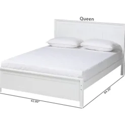 Beds & Headboards-Kirkland's Home Wood Slatted Queen Bed Frame White