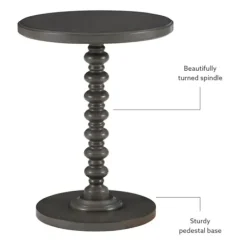 Accent & End Tables-Kirkland's Home Wood Spindle Side Table Gray