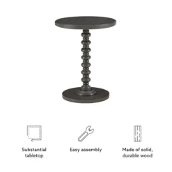 Accent & End Tables-Kirkland's Home Wood Spindle Side Table Gray