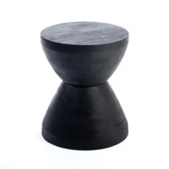 Accent & End Tables-Kirkland's Home Wood Spool Side Table Black