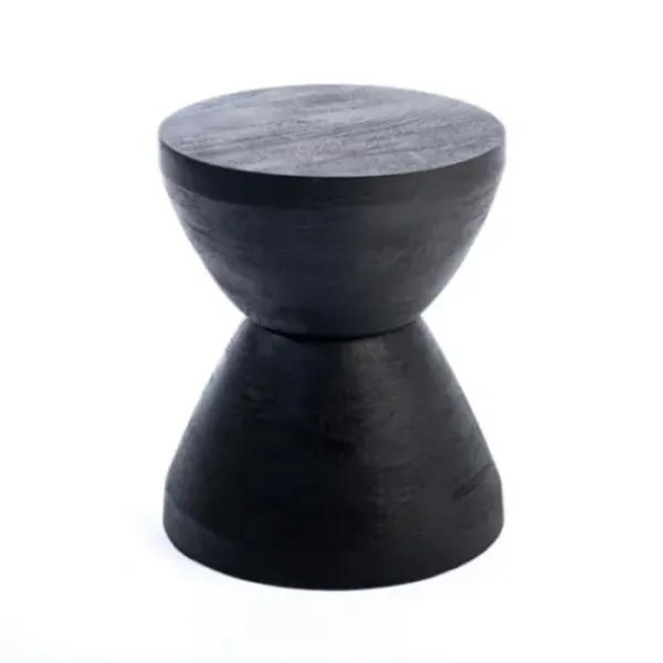 Accent & End Tables-Kirkland's Home Wood Spool Side Table Black