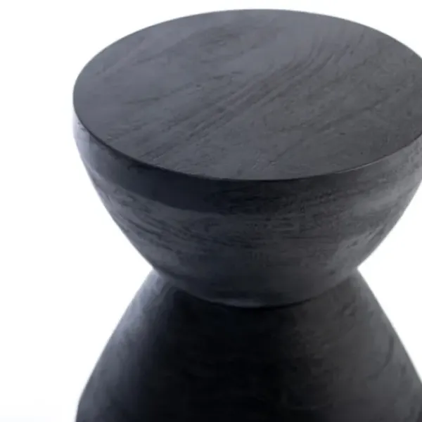 Accent & End Tables-Kirkland's Home Wood Spool Side Table Black