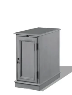 Accent & End Tables-Kirkland's Home Wood Storage And Charging Accent Table Gray