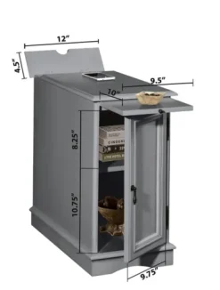 Accent & End Tables-Kirkland's Home Wood Storage And Charging Accent Table Gray