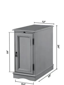 Accent & End Tables-Kirkland's Home Wood Storage And Charging Accent Table Gray