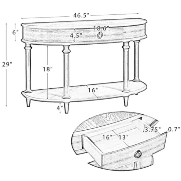 Console Tables-Kirkland's Home Wood 2-Tier Classic Console Table Brown