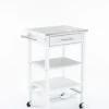 Kitchen Islands & Bar Carts-Kirkland's Home Wood 2-Tier Kitchen Cart White