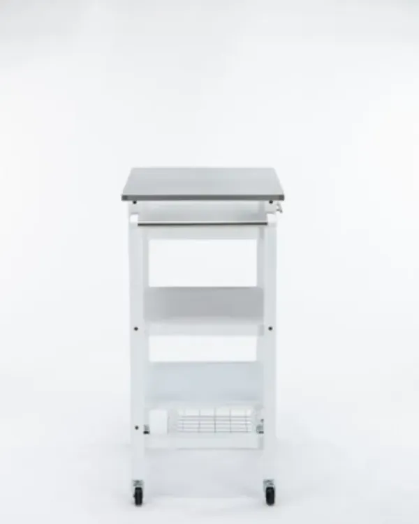 Kitchen Islands & Bar Carts-Kirkland's Home Wood 2-Tier Kitchen Cart White