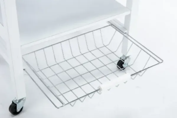 Kitchen Islands & Bar Carts-Kirkland's Home Wood 2-Tier Kitchen Cart White