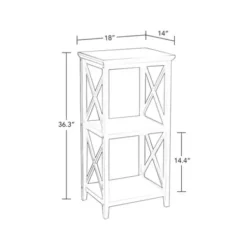 Bathroom Furniture-Kirkland's Home Wood 2-Tier Storage Shelf White