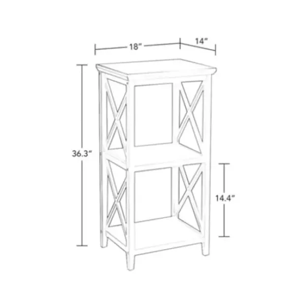 Bathroom Furniture-Kirkland's Home Wood 2-Tier Storage Shelf White