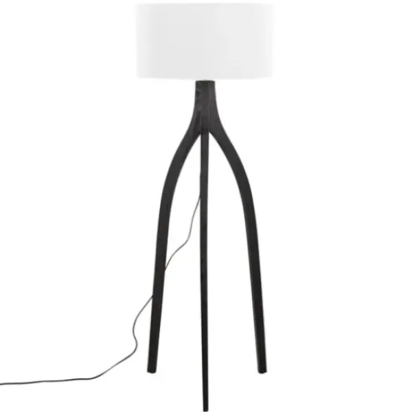 Floor Lamps-Kirkland's Home Wood Wishbone Floor Lamp Black