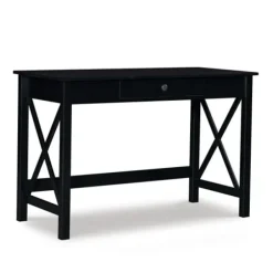Office Furniture-Kirkland's Home Wood X-Sides Desk Black