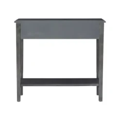 Console Tables-Kirkland's Home Wooden Console Table With Double Drawers Gray